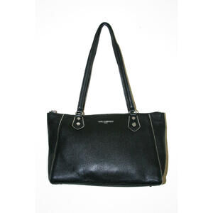 Karl Lagerfeld Black Leather Zippy East West Bag
